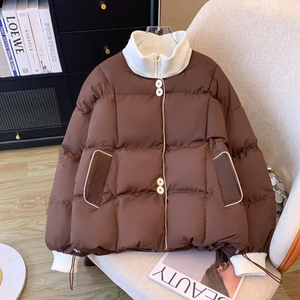 Custom Men Solid Canvas Stand Collar Puffer Jackets <b>Waterproof</b> Quick Dry <b>Winter</b> Bomber <b>Coat</b> - Product Image 4