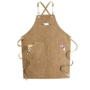 El mejor delantal de lona Bien hecho Logotipo personalizado Algodón Resistente al desgaste Cocina Impermeable y delantal de lona a prueba de aceite - Product Image 5