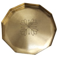Assiettes de présentation élégantes et modernes en plastique de luxe, motif personnalisé, technique pigmentée, écologiques, faites à la main, durables, dorées