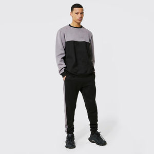 Survêtement 100% coton personnalisé pour hommes Vêtements de sport surdimensionnés Motif solide Logo Automne Fitness pour décontracté Gym en plein air Exercice en plein air - Product Image 2