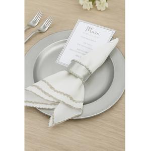 Assiettes de présentation réutilisables en vrac pour mariages, sous-assiettes décoratives pour banquets |   Accessoire polyvalent pour la mise en place de la table, sous-assiette en métal - Product Image 1