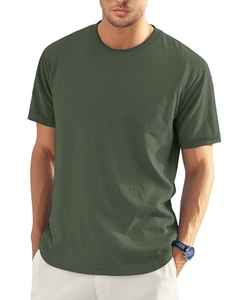 High Quality <b>Men's</b> Casual Cotton <b>T</b>-<b>Shirt</b> Summer Short-sleeved and Half-sleeved Solid Color 100% Cotton <b>Long</b> <b>Length</b> - Product Image 5