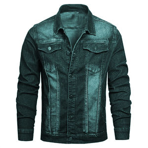Veste denim bleue rembourrée pour hommes, design personnalisé OEM, avec boutonnage surdimensionné et vestes à manches longues - Product Image 1