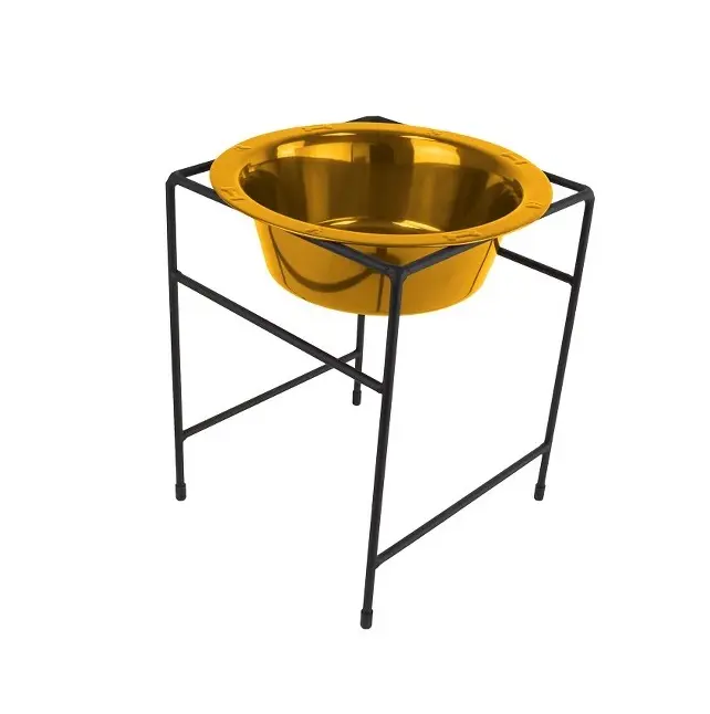 Золотая полированная миска для собак из нержавеющей стали с железной подставкой, эксклюзивное качество, большой размер, металлическая садовая миска для кошек