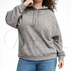 Sweat-shirt à capuche unisexe pour femme de haute qualité, imprimé avec des strass personnalisés, avec logo personnalisé, respirant et à séchage rapide, vêtements de sport - Product Image 4