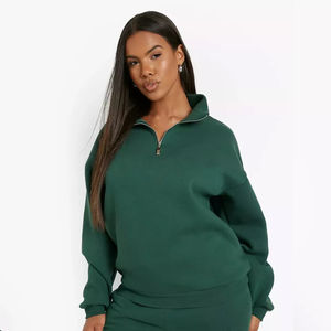 Sudaderas transpirables de invierno hechas a medida de alta calidad, sudaderas con capucha para mujer, precio barato con logotipo impreso en la parte delantera, tela de punto OEM - Product Image 1