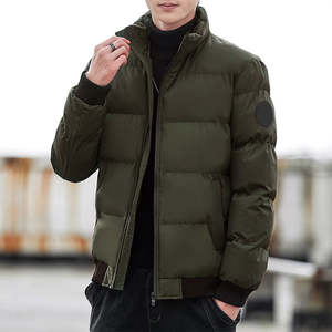 Veste matelassée unisexe d'hiver formelle unie avec fermeture éclair sur le devant, imperméable/coupe-vent, avec logo personnalisé, service OEM - Product Image 2