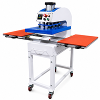 Presse à chaud pneumatique industrielle à double station 50x60cm 50x70cm 60x80cm avec glissière automatique pour transfert thermique DTF et sublimation