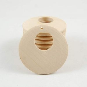50 pièces pendentifs en bois naturel pendentifs boucles d'oreilles en bois non finis avec trou pour la fabrication de bijoux (30 MM) - Product Image 2