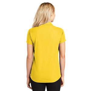 Polo deportivo informal de algodón ajustado para mujer amarillo - Product Image 4