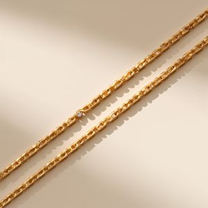 Collier chaîne gourmette en or blanc massif 14 carats, maillons carrés classiques, bijoux fins de luxe, fabricant OEM, unisexe - Product Image 2