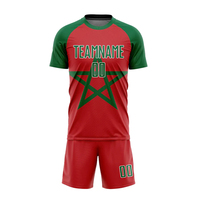 Conjuntos de camisetas de fútbol de Color rojo y verde, sublimación, tela de poliéster de alta calidad, kit de uniformes de fútbol de tendencia superior