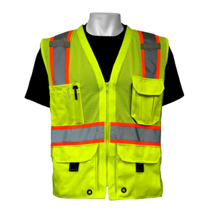 Gilet de sécurité imperméable de classe 1 ANSI, bande réfléchissante LED, multi-poches, respirant, logo personnalisé pour les travaux de construction - Product Image 1