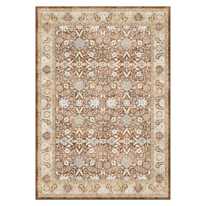 พรมเชนิลล์ลายเมดัลเลียนแบบดั้งเดิมสีเบจน้ำตาล รุ่น LXDP-0149 จาก RUGS DEPOT สำหรับขายส่ง พิมพ์ลายดิจิทัล ซักเครื่องได้ ไม่ลื่น - Product Image 1