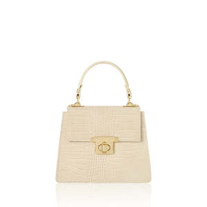Sac à poignée supérieure en cuir gaufré façon croco, fabriqué en Italie - PS700 - Product Image 4