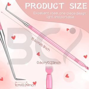 2 Herramientas Levantadoras de Pestañas 2 en 1 con Peine, Separador de Pestañas para Salón de Belleza y Maquillaje, en Color Rosa, Últimas Herramientas para Lifting de Pestañas - Product Image 2