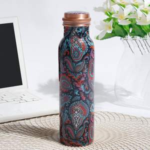 Botella de Agua de Cobre Impresa a Mano, Duradera, para Uso en Casa, Oficina y Viajes, Botella de Cobre Puro de Primera Calidad para una Vida Saludable - Product Image 4