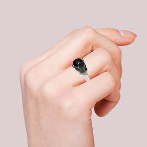Jeulia Hug <b>Me</b> <b>Find</b> Your Justice Crow Doctor Round Cut Sterling Silver Fashion Ring - Product Image 4