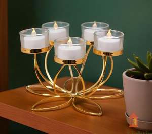 Tall Decorative Iron <b>Candle</b> Stand <b>Holder</b> Elegant Tabletop Modern Luxury <b>Silver</b> Christmas Home Decor - Product Image 5