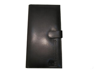 Portefeuille de voyage en cuir véritable de couleur noire avec Logo personnalisé, porte-documents de voyage - Product Image 4