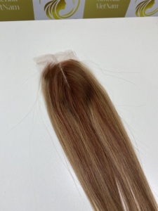 Marrón claro con resaltado 100% Peluca de pelo vietnamita crudo Toda la textura para mujeres negras Muchas longitudes disponibles Cierre/Frontal - Product Image 3