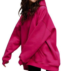 OEM Manufacturer Women 100% Organic Cotton Casual Oversized <b>Drop</b> Shoulder Hoodie 320gsm Heavy Winter Eco-Friendly Front - Product Image 1
