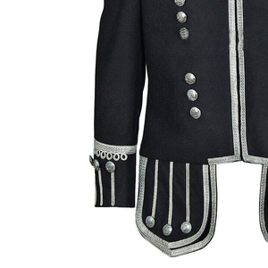Nouvelle veste doublet écossaise noire pour bagarreurs de bagpipes, tunique doublet - Product Image 6