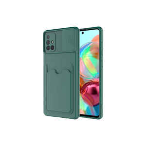 Étui de protection antichoc SAFA Kartix en silicone premium avec porte-cartes pour Samsung Galaxy A71 Plus, coque arrière givrée en PU pour téléphone portable - Product Image 2