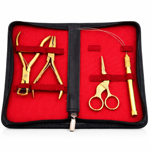 Hair <b>Extension</b> Tools Kit Includes Micro <b>Bead</b> Pliers Curved Pliers Loop Tool Scissors Professional Salon DIY Use - Product Image 2