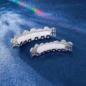 Diamant Moissanite plaqué argent sterling exclusif Grillz Glacé Bling pour les cadeaux de mariage Faire une déclaration Toute performance - Product Image 4