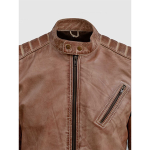 2025 OEM meilleure tendance veste en cuir marron véritable pour hommes coupe-vent prix de gros bas quantité minimale de commande grande taille vestes de mode d'hiver - Product Image 4