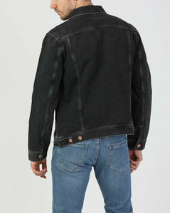 Chaqueta de Mezclilla de Trabajo Estilo Bomber con Capucha, Cierre y Botones Vintage, Estilo Japonés, 100% Algodón, Personalizable OEM - Product Image 3