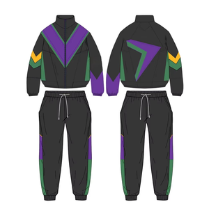 Wholesale Supplier 100% Nylon <b>Windbreaker</b> Set Plus Size Men Short Set Embroidery logo Windproof 2 Piece Joggers Set - Product Image 1