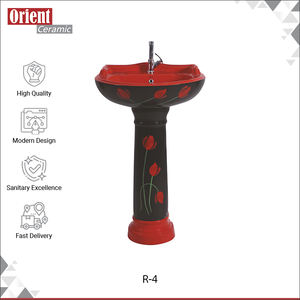 Lavabo de Pedestal de Cerámica Blanca de Excelente Calidad 100% para Uso Doméstico y Hotelero, Venta al por Mayor - Product Image 2