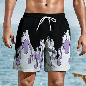 Shorts de bain de plage à taille mi-haute, respirants, écologiques, tricotés, à séchage rapide, avec cordon de serrage, de haute qualité, en gros, personnalisés - Product Image 3