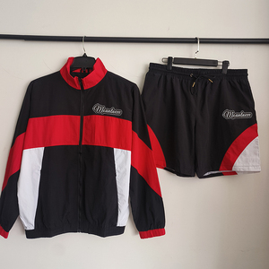 Customize color Zip up Windbreaker Track Suit 2 Piece Set Lightweight Oversized Nylon Jogging Track Suit With <b>Tape</b> - Product Image 2