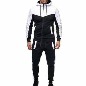 Survêtements d'hiver en coton pour hommes-Imprimé à la mode/Patchwork/Design uni, Jogging Slim Fit pour les sports décontractés - Product Image 4