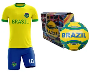 Made in Indiaフットボールキット3 PCセットTシャツ、ショーツ、PVCフットボール、フットボール選手用ボックス付き卸売価格で入手可能