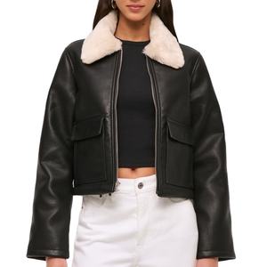 Nouvelle veste en cuir d'agneau véritable pour femme, style streetwear, col rabattu, design personnalisé durable, veste pour femme 2026 - Product Image 6