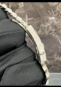 Montre à quartz de luxe pour homme VVS Moissanite Diamond White Montres mécaniques glacées de qualité supérieure Verre analogique - Product Image 2