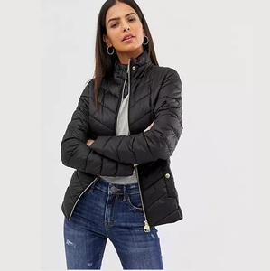 Couleur verte rembourré Bomber veste formation imperméable lourd Parka épais mode blanc dames rembourré vestes bulle en gros - Product Image 5