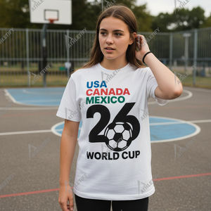 Camiseta Promocional de Algodón Estampada Personalizada para Hombre, Transpirable, Multicolor, Estilo Holgado, Diseño Estampado, Sostenible, para la Copa Mundial - Product Image 2