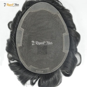 Venta al por mayor Regent Gulf Plus Premium 100% tupé de pelo indio de trama atada a mano en estilos rectos de onda natural para hombres - Product Image 1