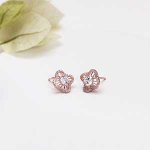 ต่างหูแฟชั่นดอกกุหลาบสีทอง - Product Image 5