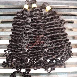 Cabello humano Remy brasileño, cabello ondulado a granel que teje para trenzar 100% sin procesar de la fábrica de cabello de Vietnam - Product Image 4