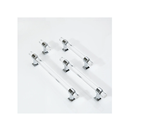 Nouvelle conception en acier inoxydable et acrylique poignée de porte armoires de cuisine poignée de meubles tirer garde-robe acrylique clair - Product Image 1