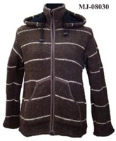 Veste d'hiver longue en laine pour homme, à capuche, avec fermeture éclair, techniques de tricot floral, col rond épais, options grandes tailles