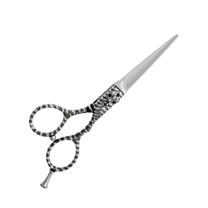 Ciseaux à cheveux avec repose-doigts amovible, manche élégant, lame droite, ciseaux de barbier, ciseaux de salon de beauté - Product Image 1