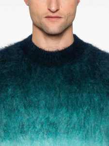 Pull en tricot mohair à la mode pour hommes avec une texture moelleuse et un col côtelé Pull en mohair ultra doux pour hommes - Product Image 3