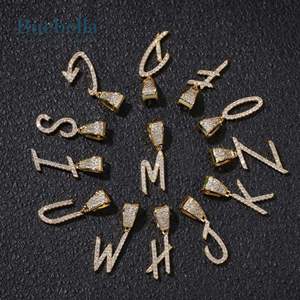 925 argent 18k plaqué or blanc VVS Moissanite diamant Hip Hop bijoux glacé 26 lettres pendentif personnalisé pour hommes pendentif - Product Image 4